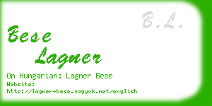 bese lagner business card